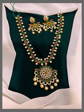 Beautiful Stone Flower Neckalce In Nakshi - NN00295