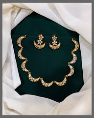 Beautiful Moon Shape Necklace In Nakshi - NN00349