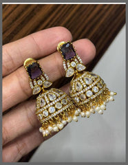 Beautiful Stone Jhumki In Nakshi - NE00433