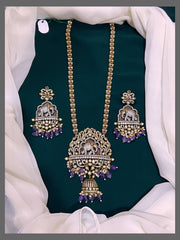 Elephant Victorian Haram With Purple Pearls - VH0047