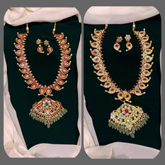 Double Sided Mango Haram With Earrings and Pendant - KH00284