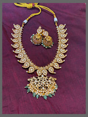 Mango Necklace With Gold Pearl In Nakshi - NN00352