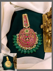 Jadau Ruby Kundan Pendent - KP00159