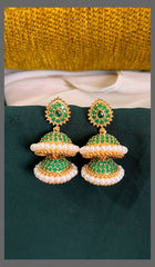 Double Layer Pearl Jhumki - NE00504