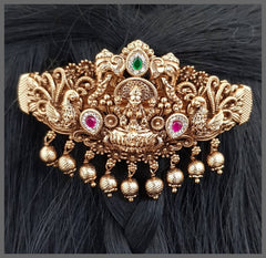Beautiful Lakshmi and Peacock Hair Clip - HA00166
