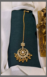 Flower Stone and Chandbali Maang Tikka - HA00175