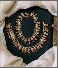 White Stone Flower Payal in Kundan - PY0013