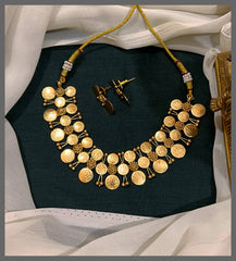3 Layer Elegant Kaasu Necklace in Nakshi - NN00758