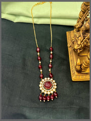 Elegant White Flower Stone Pendant Pearl Haram - PB00504