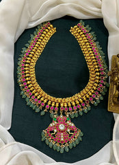 Gandaberunda Pendant with Ruby Haram in Kundan - KH00347