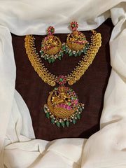 Nakshi Lakshmi Necklace with Grand Pota Stones - NN00219