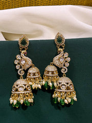 Peacock Victorian Jhumkis - VE00144