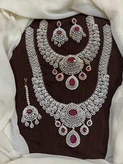 Daimond Bridal Set With Earrings and Tika - BR0067