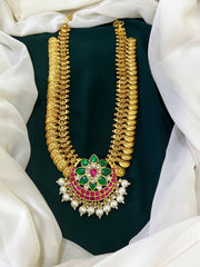 Jadau Kaasu mala with Chandbali pendant Haram - KH0079