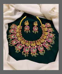 Radha Krishna Bottu Mala in Kundan Necklace - KN00162