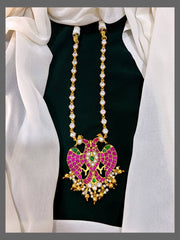 Mozonite Gandaberunda Kundan Pendant - KH00176