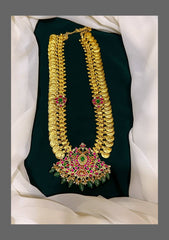 Kashu mala with Peacock Pendent in Kundan - KH00178