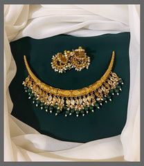 Emerald Beads Kante with Jhumkis - NN00170