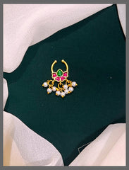 Jadau Flower Septum Nose Pin - NR0049