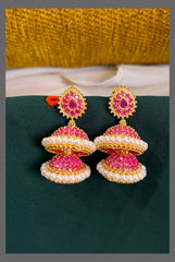 Double Layer Pearl Jhumki - NE00504