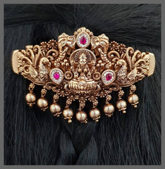 Beautiful Lakshmi and Peacock Hair Clip - HA00166
