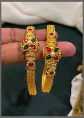 Beautiful MultiFlower Nakshi Bangles - BG00212