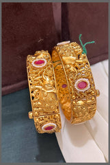 Gajakesari with Ruby Stone Bangles in Kundan - BG00220