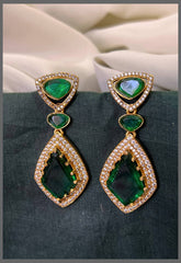Rich Emerald Hugging Earring in Victorian - VE00223