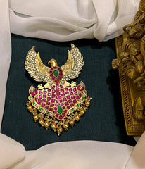 Jadau Gandaberunda Gold Replica Pendant - KP00132