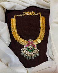 Kaasu Necklace with Jadau Pendant - KN00621