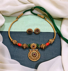 Emerald in Naskhi Necklace with Pendent - NN0078