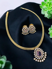 Purple dew Droppers Pendent in Naskhi Necklace - NN00103