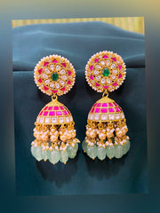 Jadau Kundan Big Jhumkas - KE00114