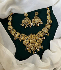 Small Lakshmi pendent with Peacock in Nakshi Necklace - NN0095