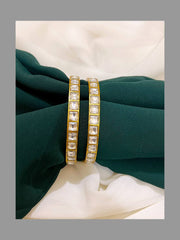 White Jadau Pair Bangles - BG0034