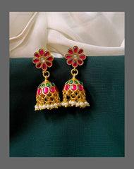 Ruby Flower Jimika in Kundan - KE00198