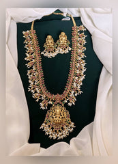 Rice pearl with Lakshmi pendent in Nakshi Haram - NH00106