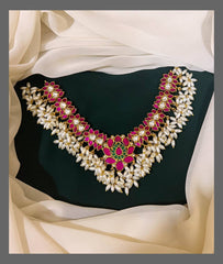 Rice Water Pearls Jadau Neckpeice - KN00261