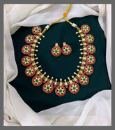 Jadau Bottumala Necklace In Broad Pattern - KN00262