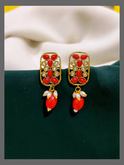 Coral Stud Earring In Victorian - VE00119