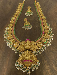 Jadau Kundan Lakshmi Haram With Guttipusalu - KH00261