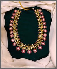 Bottu and Peacock Haram In Kundan - KH00278