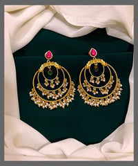 3 Layer Ring Type Earring in Nakshi - NE00452