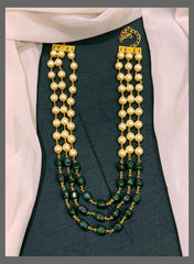 WHite and Emerald Pearl Necklace - PB00328