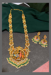 Ram Parivar Pendant with Ram Parivar Haram in Nakshi - Nh00324
