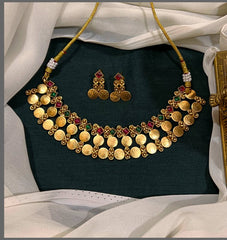 Double Layer Kaasu Necklace in Nakshi - NN00755
