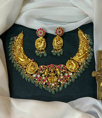 Jadau Nakshi Temple Colelction Necklace - KN00616