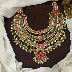 Jadau Grand Layer Gold Replica Bridal Set - KN00654