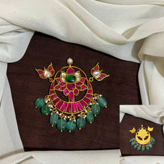 Jadau Flower Patter Pendant - KP00150