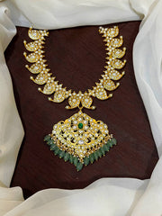 Jadau Mango Double Sided Short Necklace - KN00482